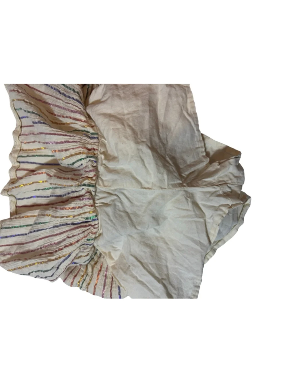 Gap Kids Tiered Rainbow Metallic Stripe Skirt XS Cottagecore Boho